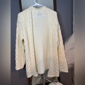 Women's Cream Cable Knit Sweater